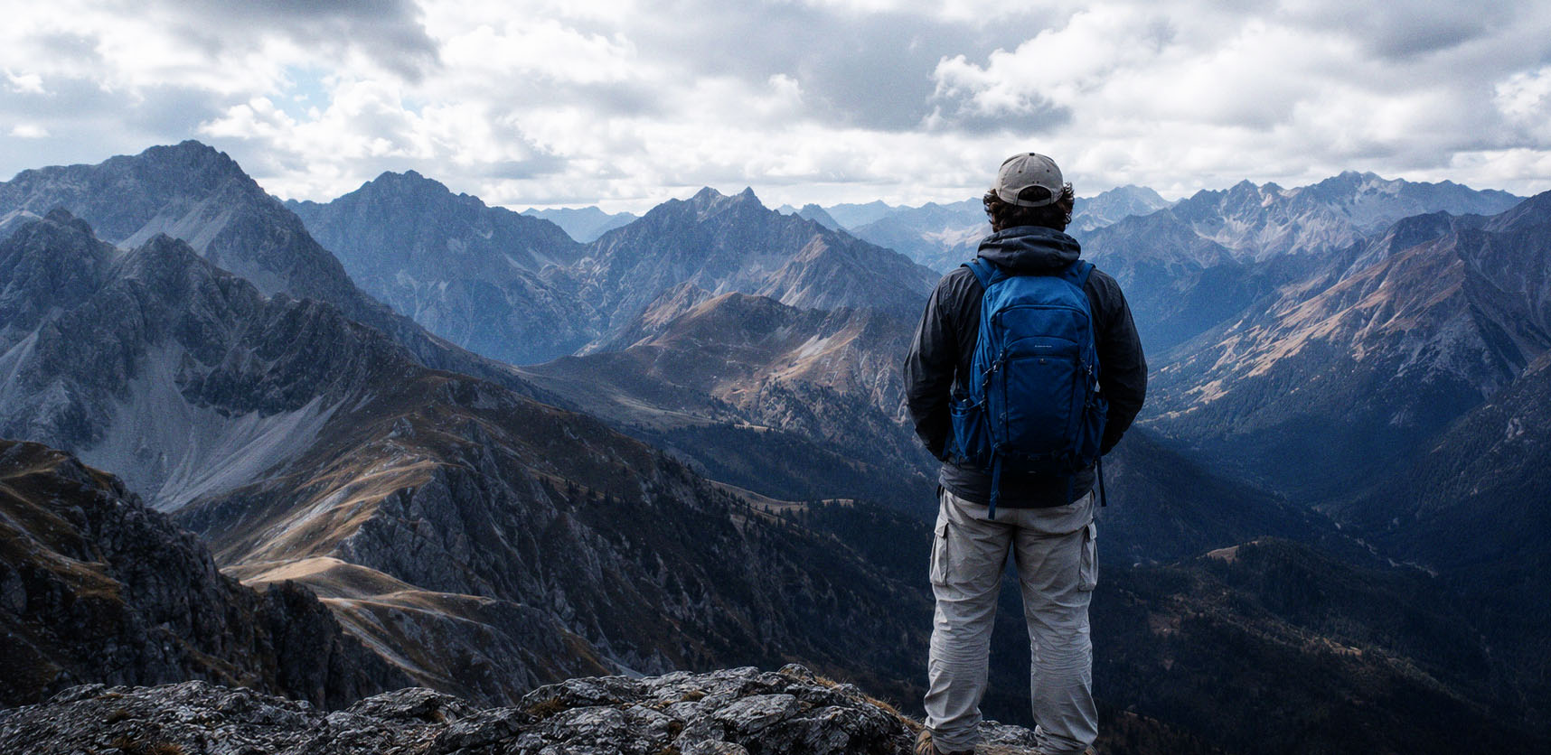 Standing on a mountain